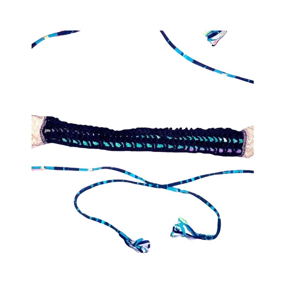 Acacia Kenya Blue and Yellow Crocheted Tribal Print Bikini - Picture 13 of 13